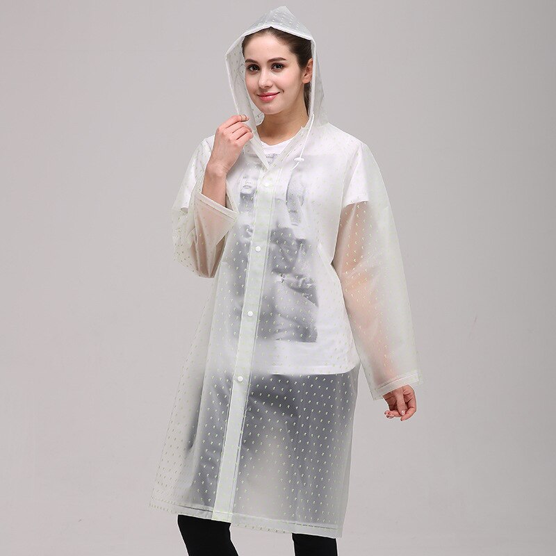 EVA – veste Poncho à capuche pour homme et femme, imperméable, Long, translucide, à la , pour l'extérieur: 1 / L
