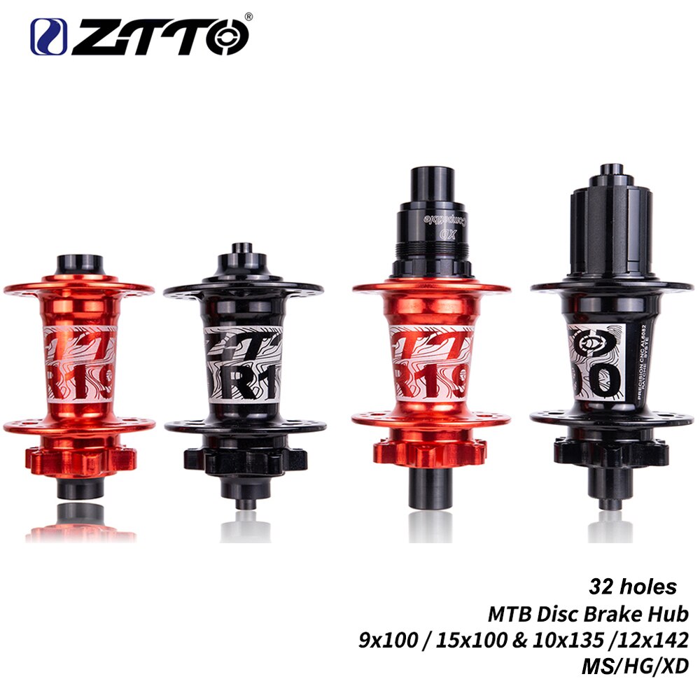 ZTTO Mountain Bike 32 Holes Disc Brake Hub DR190 54T Ratchet Bearings Thru Axle Quick Release HG XD MS Front Rear 15x100 12x142