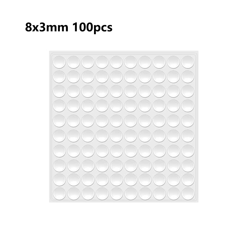 Ronde/vierkante bumper zelfklevende deurstopper rubberen demperbuffer zwart/helder siliconen meubellade beschermkussen: Black