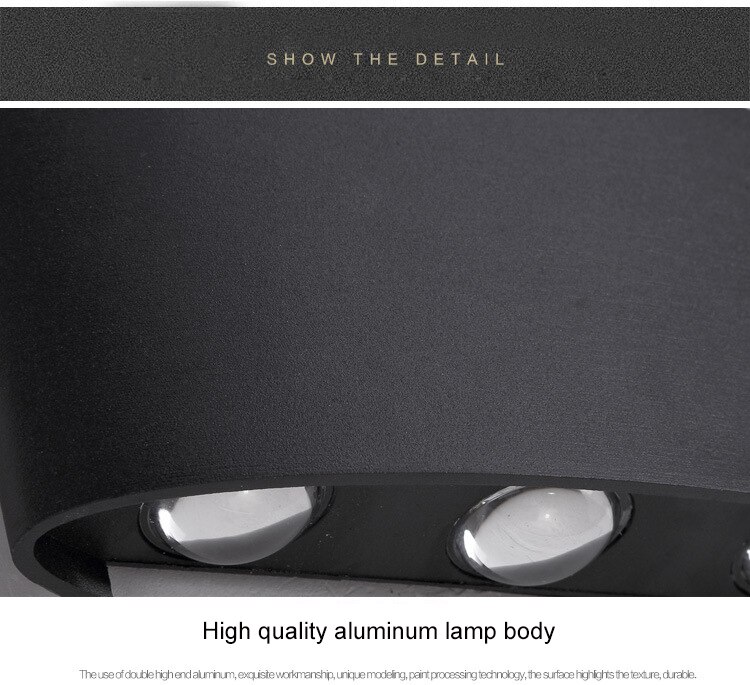 Ip65 cob led utomhus vattentäta verandalampor modernt hem f inredning upp och ner aluminium vägglampa korridor balkong  ac85-265v zbw 0010