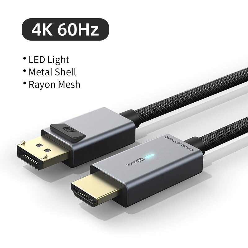 CABLETIME NEUE DisplayPort Zu HDMI 4K 60HZ Kabel hdmi kabel DP ZUM HDMI 4K 60Hz Konverter DP 1,2 für HDTV Projektor Laptop PC C313: 1.5m