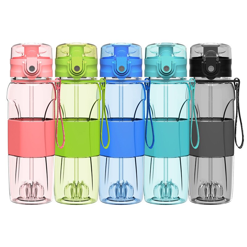Montaña fitness shake cup temperatura-sensible space cup tritan al aire libre botella deportiva de plástico