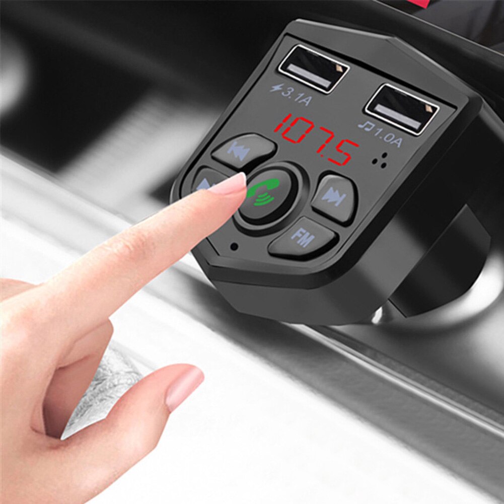 Handsfree Car Kit Wireless Bluetooth Transmitter LED Dual USB Car Mini Music Player Handsfree Phone Car Charger