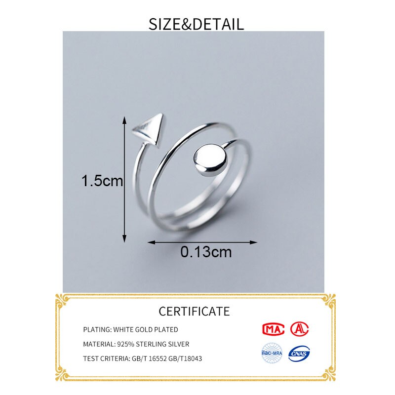 INZATT-anillo en espiral minimalista para mujer, de plata de ley 925% auténtica, accesorios de joyería delicada, triangulares redondos de geometría para