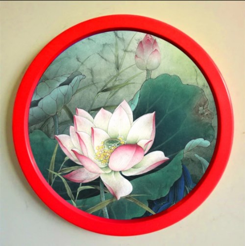 Ronde Europese Fotolijst Opknoping Muur Massief Houten Decoratie Creatieve Fotostudio Combinatie Fotowand Thuis Fotolijst: 12 inch / Rood