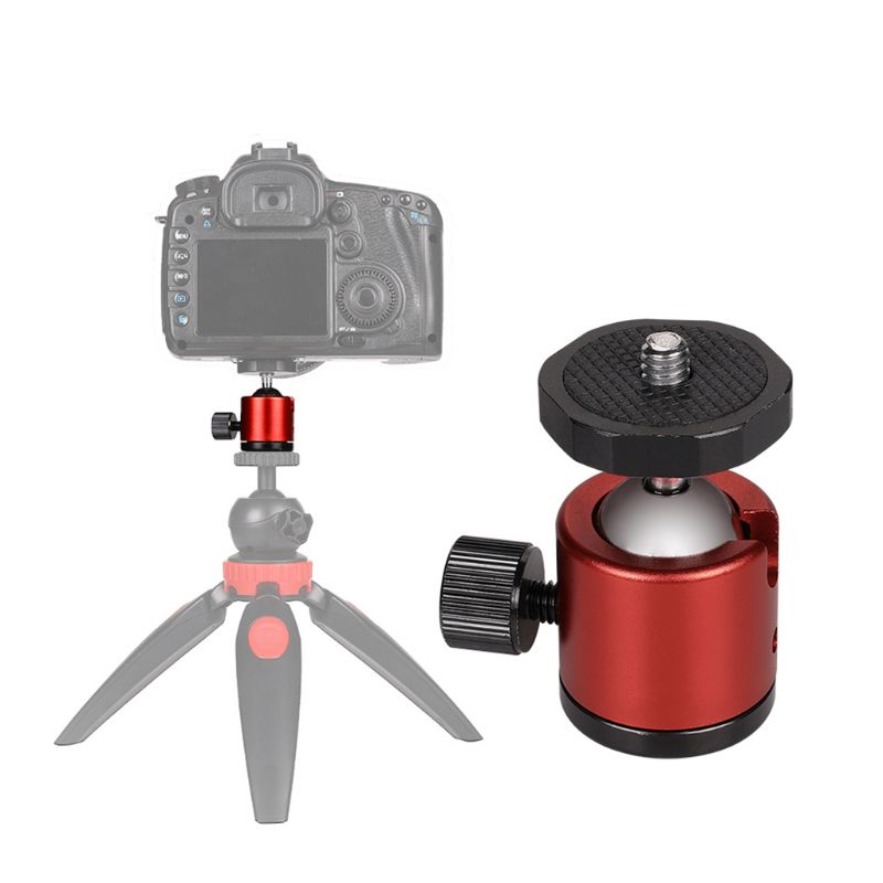 Mini Ball Head 1/4" Screw Mount 360 Swivel Bracket Aluminum Metal Stand Holder for DSLR Camera Tripod Accessories