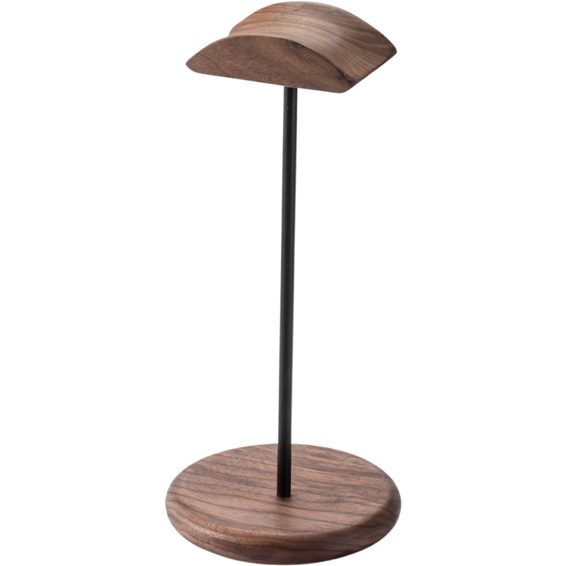 Suporte de fone de ouvido de madeira maciça computador mesa monitor fone de ouvido trocador borda nogueira suporte universal: Default Title