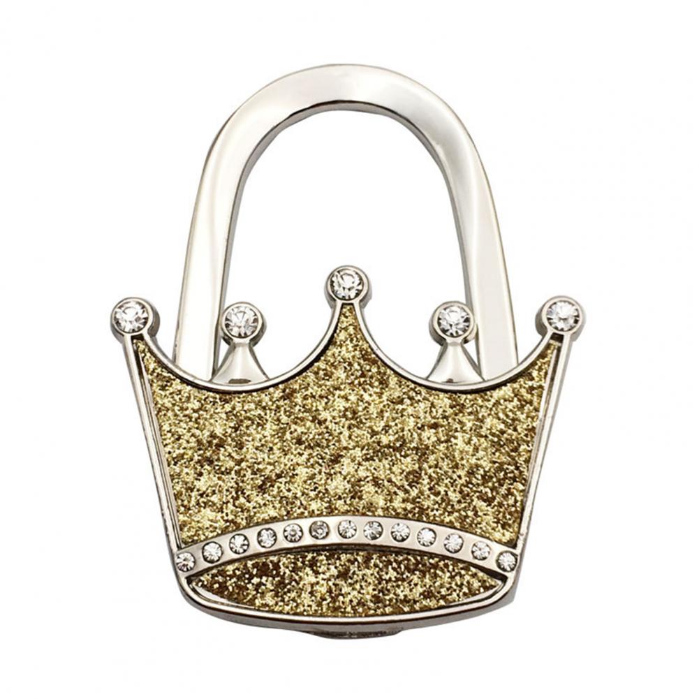 Taske krog skinnende folde zink legering rhinestone krone stjerne bordkant håndtaske bøjle til hjemmet nøglering sød taske vedhæng