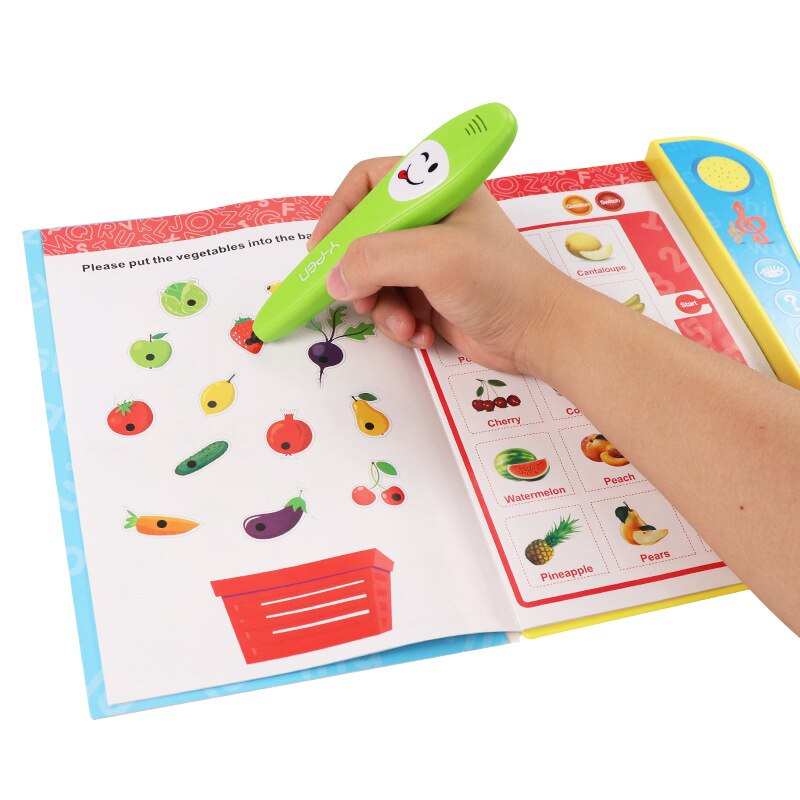 Kinder Lernen Sound Buch Maschine Kinder Englisch Letters Worte Farben Tiere Elektronische Buch mit Stift Stimme Eudcation Spielzeug