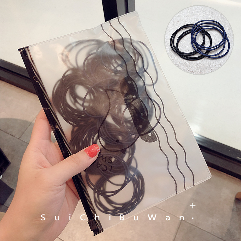 100 Uds. Banda elástica para el cabello para mujer, coleteros, sombreros, bandas de goma, diadema para niñas, accesorios para el cabello FS-008: Rosa