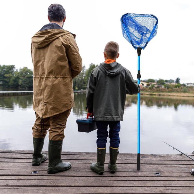 Krimpbaar 2 -knoops vishengel driehoekig net draagbaar opvouwbaar vislandingsnet