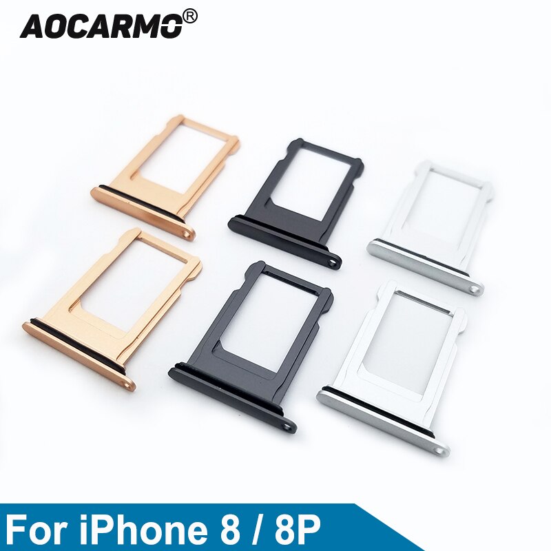 Aocarmo Nano Sim Card Tray Slot Houder Vervanging Deel Voor Iphone 8 / 8P Grijs Goud Zilver