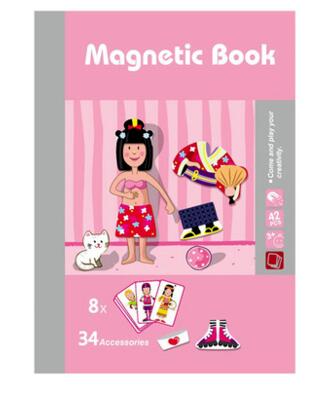 Barns magnetiska pussel leksak män och kvinnor utbytbara baby pussel tidig utbildning barn magnet bok pussel stil: Vit