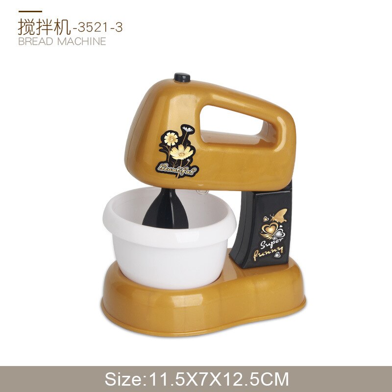 Online Celebrity Kinderen Mini Keuken Set Meisje Model Speelhuis Zwart En Gouden Kleine Apparaten Speelgoed Koelkast Wassen Ma: Mixer