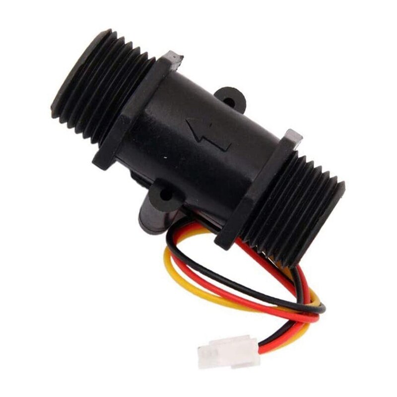 Water Flow Sensor Switch Flow Meter Controle G1/2 Inch Interface Hall Elementen Totaal 1-30L/Min Meting Apparaat zwart