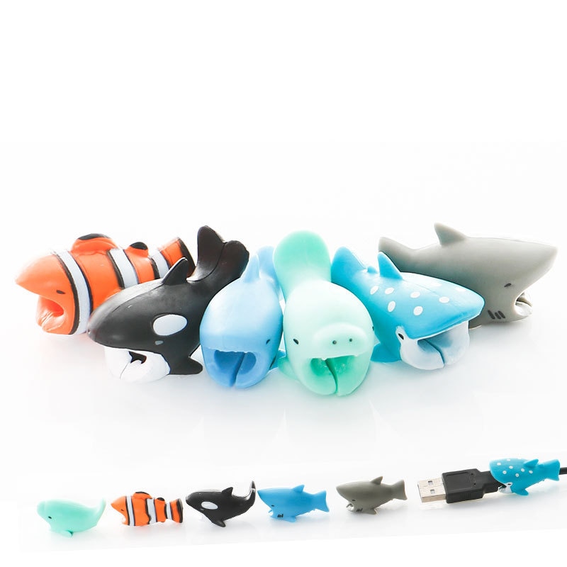 Adorable Animal USB Cable Cover For IPhone/Android/iPad Charger Organizer Wire Bite Protector Winder Earphone Cable Tool