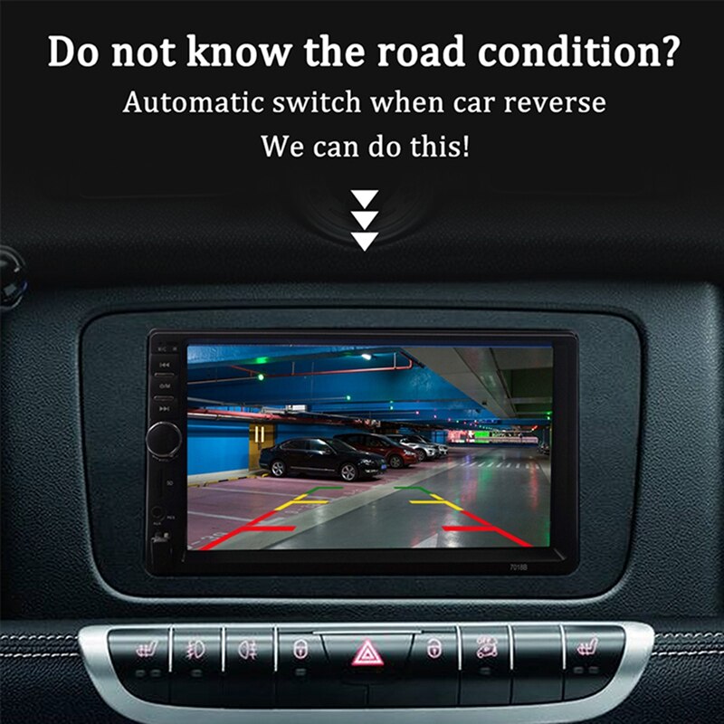 2 Din Car Radio 7 Inch Touch Screen Stereo Receiver Screen Stereo Bluetooth FM MP5 SD USB Player With Camera