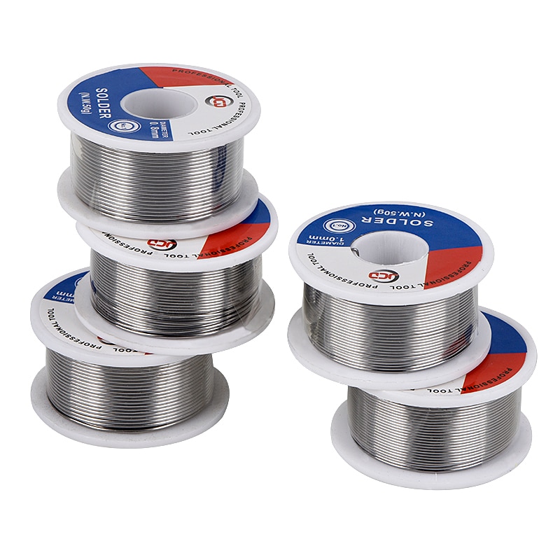 Jcd 50g soldeerdraad rol 0.6/0.8/1.0/1.2/1.5 mm 60/40 vloeimiddel 2.0% 45ft tin lood tin draad gesmolten hars kern soldeer soldeerdraad