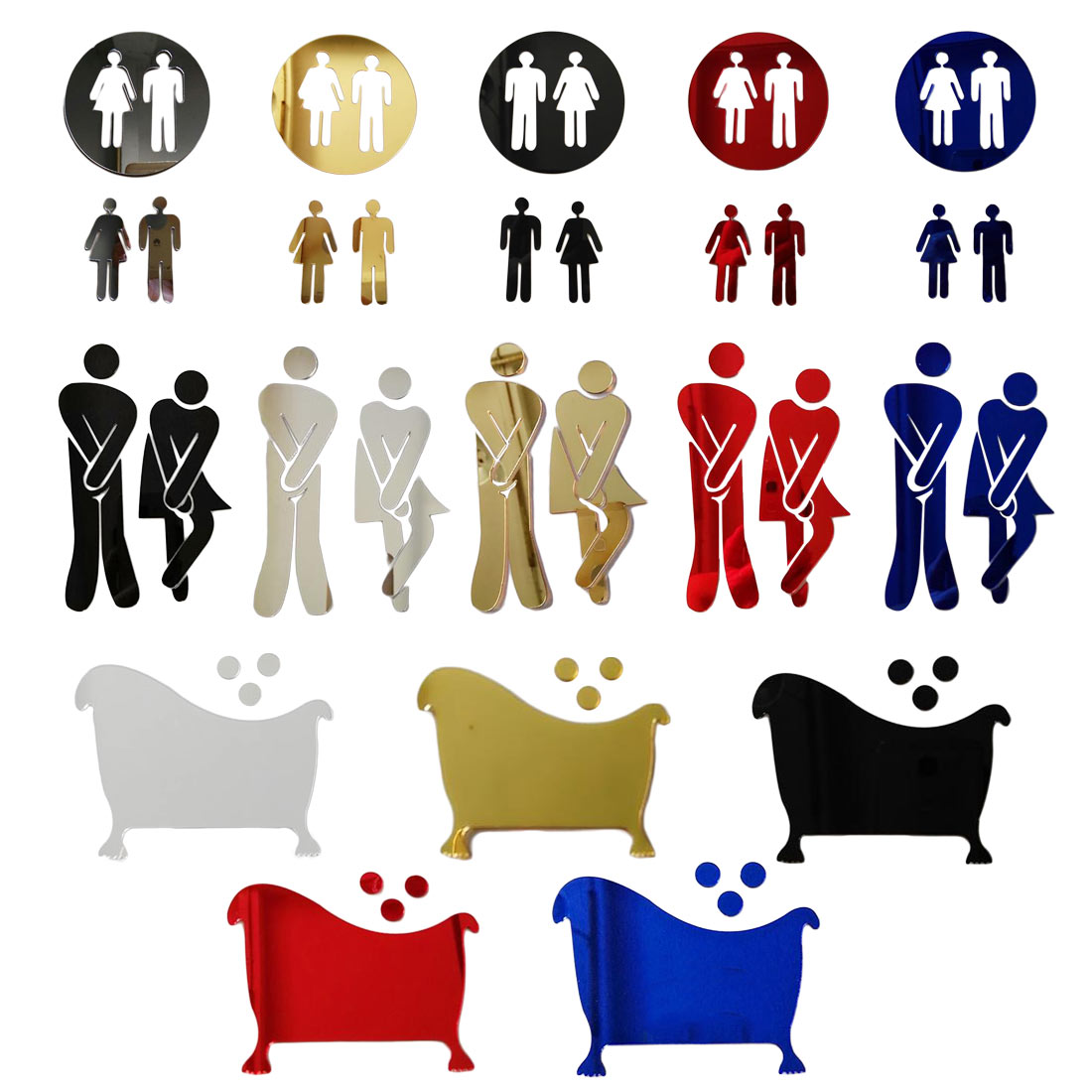 3D Acryl Badkamer Spiegel Stickers Vrouw \u0026 Man Wc ... – LovingPrices, image size:1100x1100