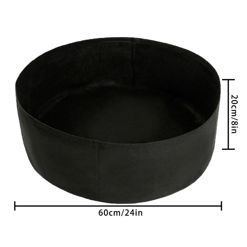 50 Gallon Zwart Planten Groeien Tas Groente Bloem Beluchting Planten Pot Container Zwart Verdikking Stof Plant Pot: black S