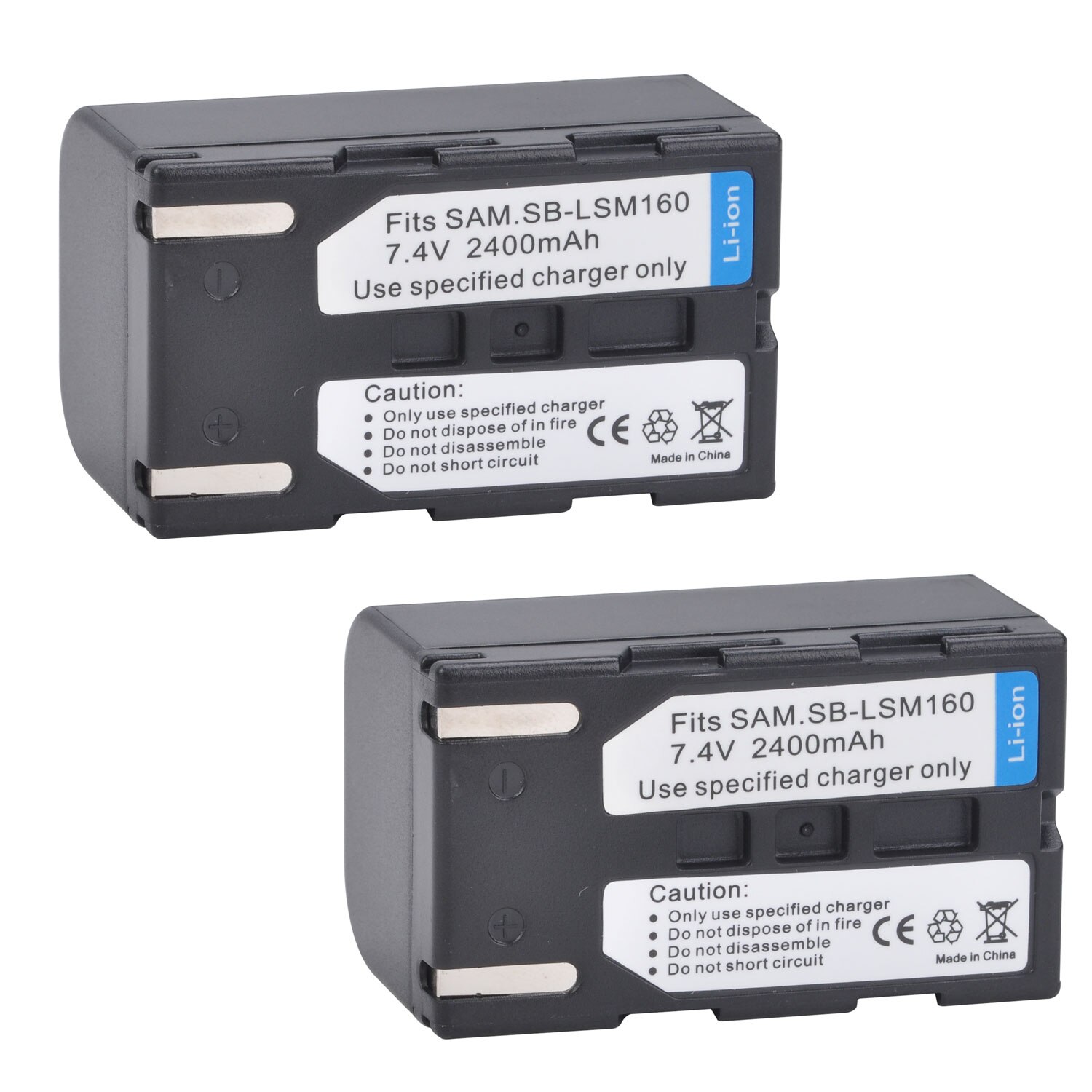 2400mAh SB-LSM80 SB-LSM160 SB-LSM320 Camera Battery for SAMSUNG SC-D263 SC-D362 SC-D363 VP-D964 VP-D965 VP-DC161 VP-DC163: 2PCS