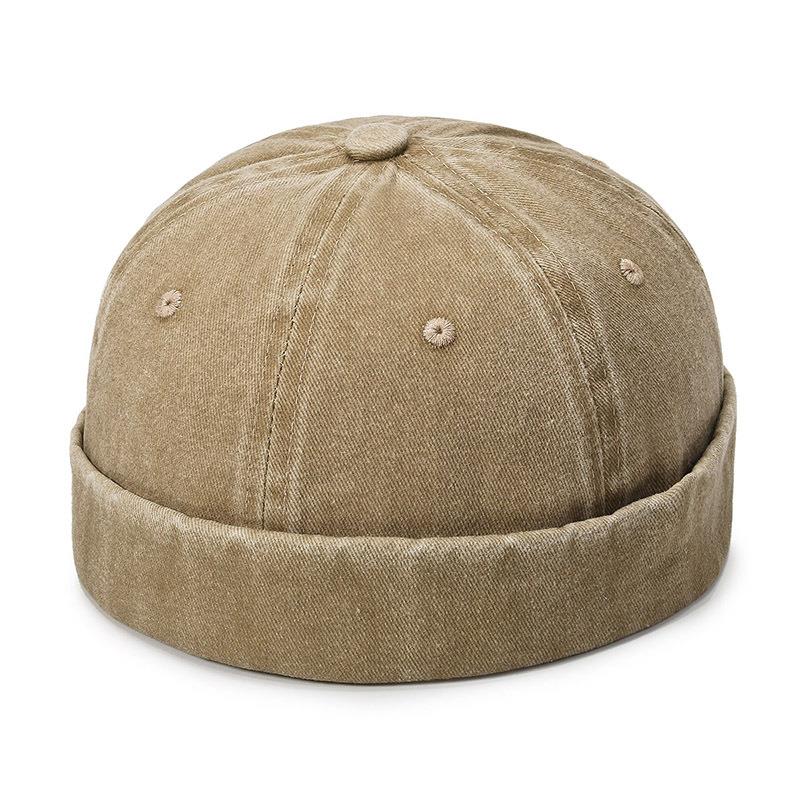 Solid Color Beanie Skull Cap Dome Brimless Hat Men Women Girls Hip Hop Docker Cap Melon Cap Vintage Landlord Hats Beanie: LIGHT GRAY