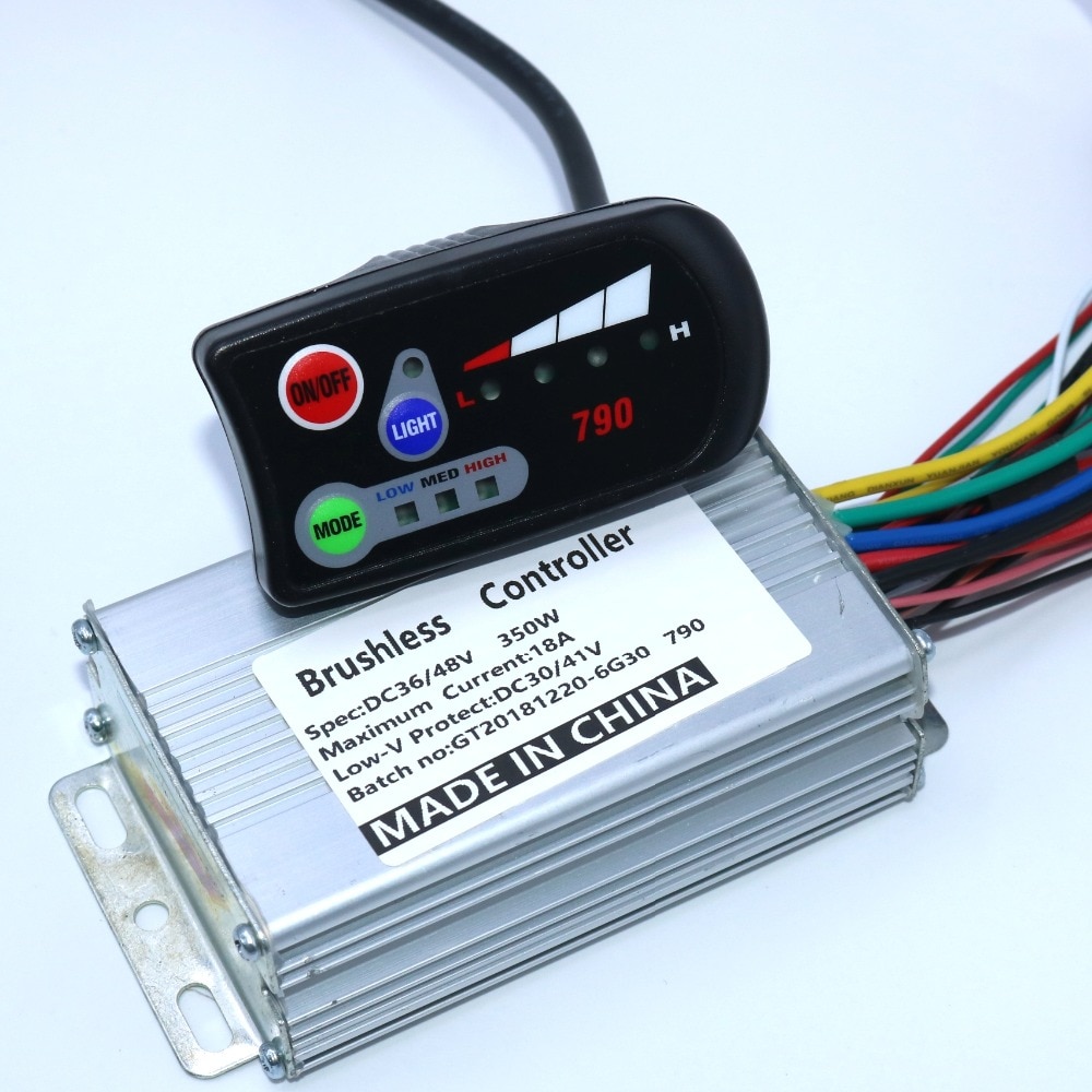 Amax-controlador de Motor de CC sin escobillas, 36V, 48V, 350W, 18 controlador Ebike790 + pantalla 790LED, un juego