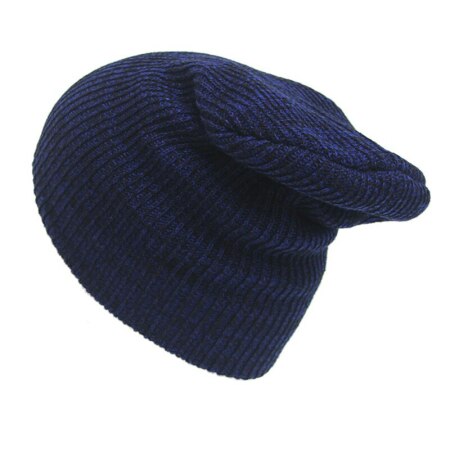 14 Color Unisex Sports Cap Running Cap Men Women Beanies Stripe Knitted Hip Hop Hat Male Female Warm Winter Fitness Jogging Caps: Navy blue