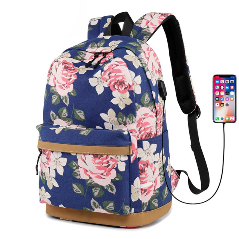 Toevallige Waterdichte Vrouwen Rugzak Bloem Afdrukken Meisjes College Laptop Bookbags Lady Reizen Bagpack Mochilas