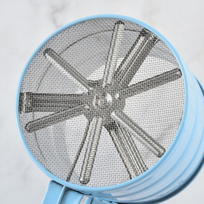 Edelstahl Halbautomatische Mehl Sieb Backen-werkzeuge Mehl Filter Tasse Filter Sieb Hand Mehl Sieb Backen Zubehör