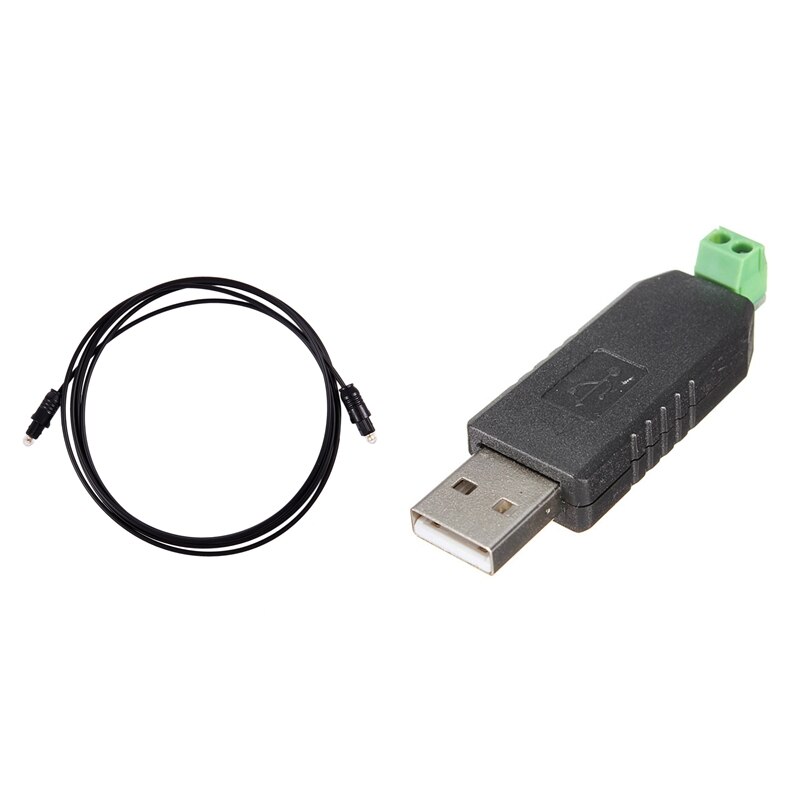 2M Metre Digital Fibre Optical o SPDIF MD DVD Gold Cable Lead Plug with USB to RS485 USB-485 Converter Adapter CNIM: Default Title