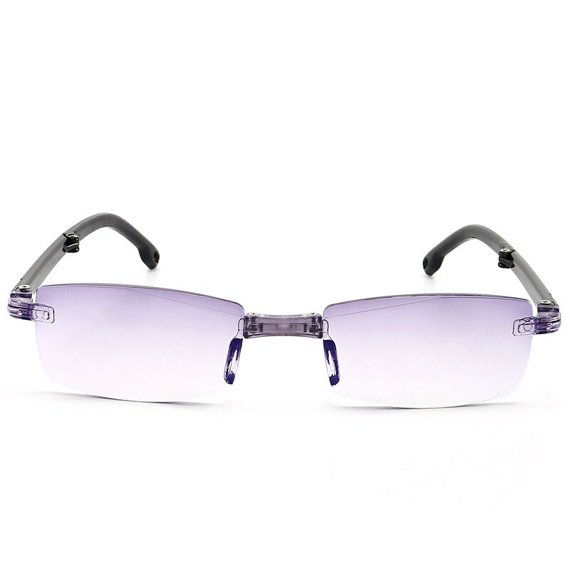 Männer und frauen faltbare lesebrille Anti-blau licht rahmenlose lesebrille Computer gläser mit Kasten dioptrien + 100 zu + 400