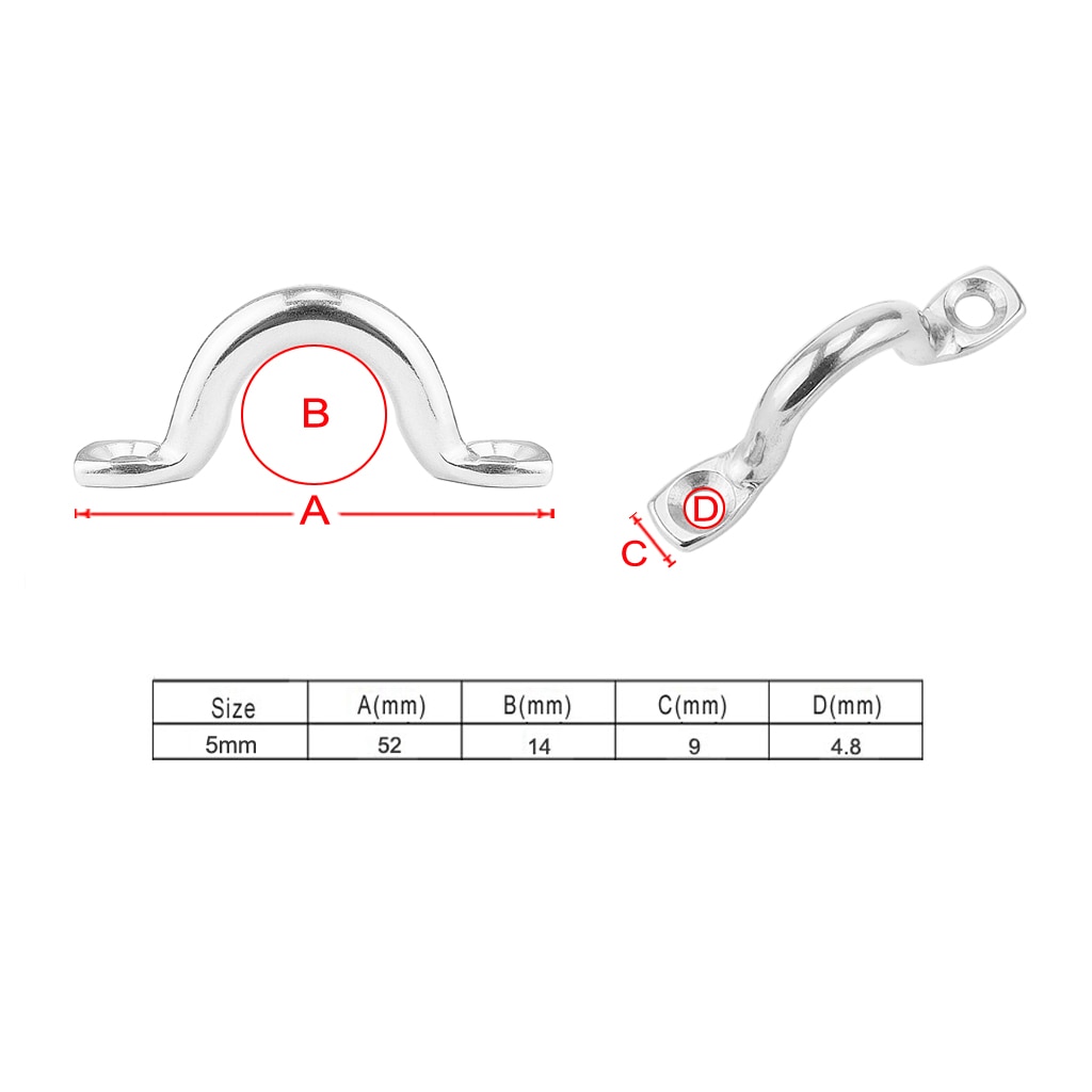 6 Pack Van Trailer Tie Loop 5Mm Sjorren Touw Tie Down Ring Paard Vorm