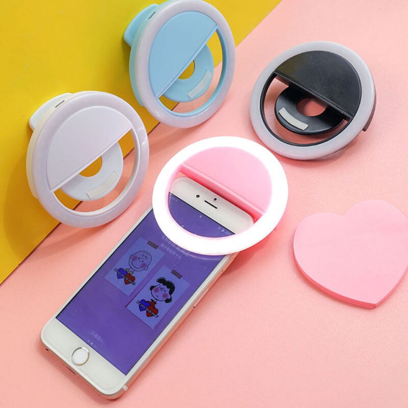 Lumière de remplissage pour téléphone portable, anneau lumineux à Clip pour Selfie, Charge pour tous les téléphones intelligents