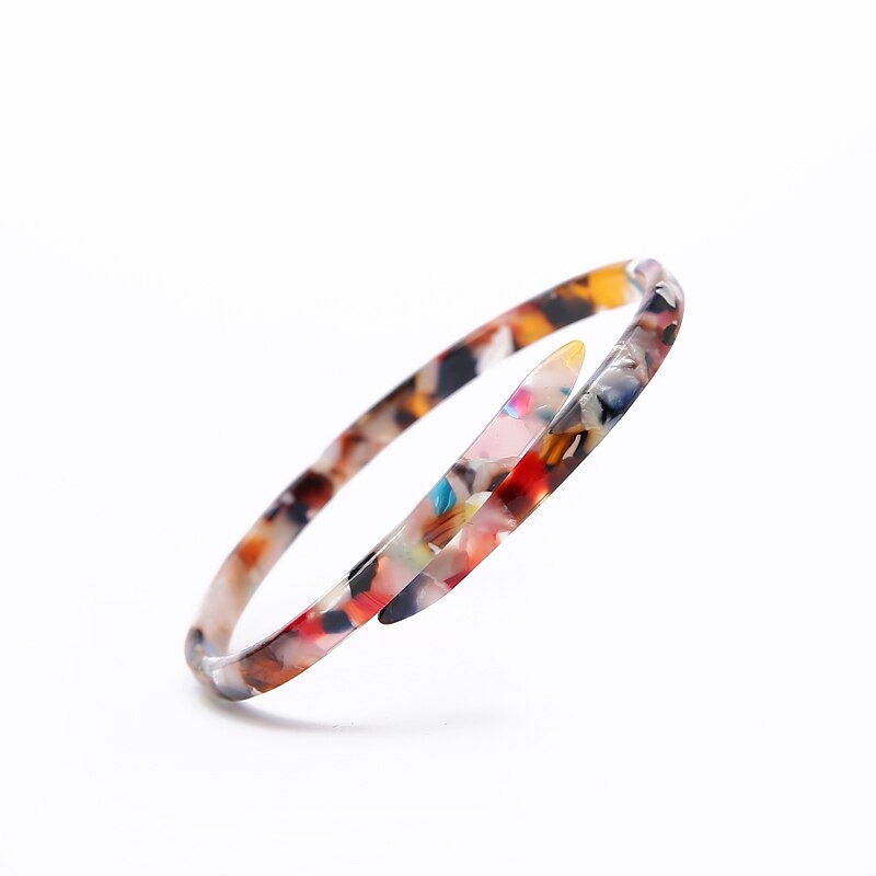 Acetate Tortoise Shell Vintage Acrylic Open Bangles Bracelets Leopard Print Women Cuff Charm Resin Jewelry Accessory: 17