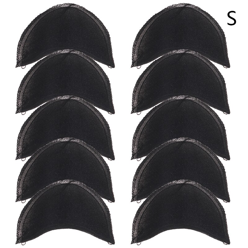 10Pcs = 5Pairs Zachte Gewatteerde Schouder Pad Encryptie Schuim Schoudervullingen Voor Blazer T-shirt Kleding Naaien Accessoires: Black S