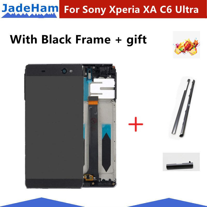 For Sony Xperia XA C6 Ultra LCD F3211 F3212 F3215 F3216 F3213 LCD Display Touch Screen Digitizer Frame Replacement xa ultra lcd: Skyblue