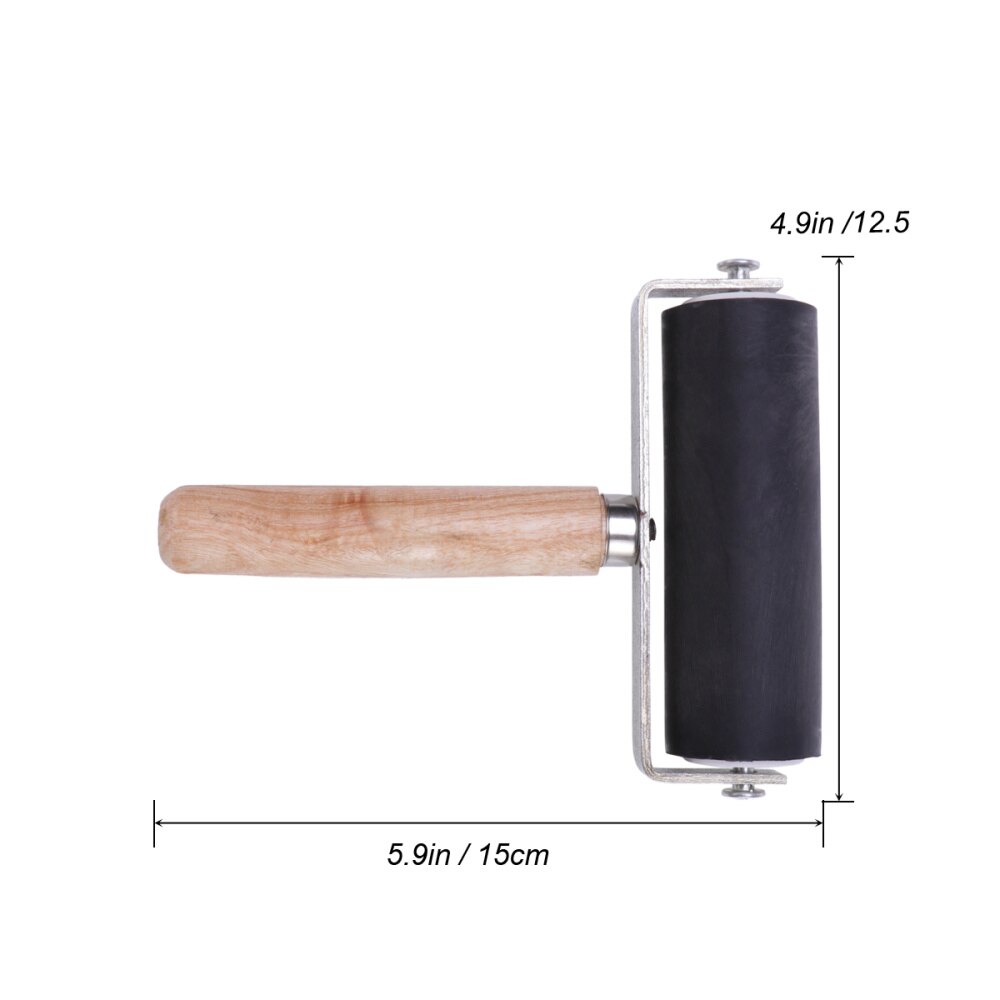 Rubber Roller Brayer Printmaking Ambachtelijke Projecten Inkt En Stempelen Gereedschap (Zwart)