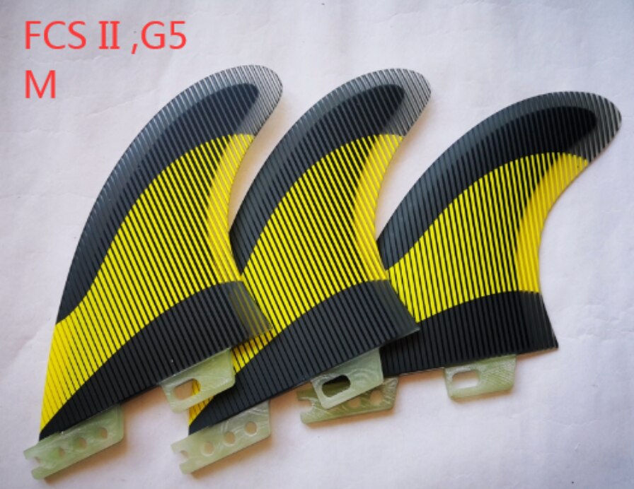 Tri Set surfboard fins Line yellow blue Surf Fin G7 G5 FCS II 2 Surfing Fins SURF FOIL: C fcs 2 M