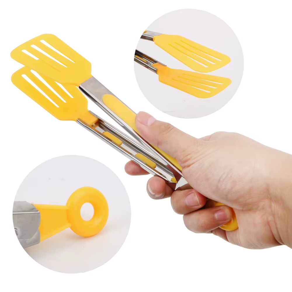 Ferramentas de cozinha pinças de cozinha antiaderentes alça de aço inoxidável utensílio pizza pão bife clipe salada servindo pinças para churrasco