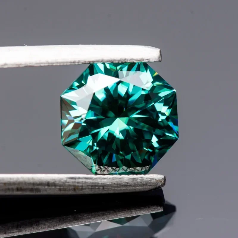 Moissanite stenen achthoek 8 pijlen vorm smaragdgroen natuurlijke kleur Lab Grown edelstenen voor sieraden maken met GRA-certificaat
