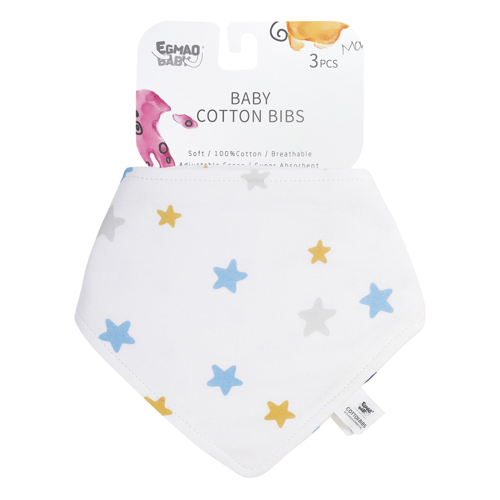 3Pc bavaglini Bandana in mussola per bambini triangolo Burp panni 100% cotone ragazzi ragazze bavaglini neonato asciugamano Saliva traspirante