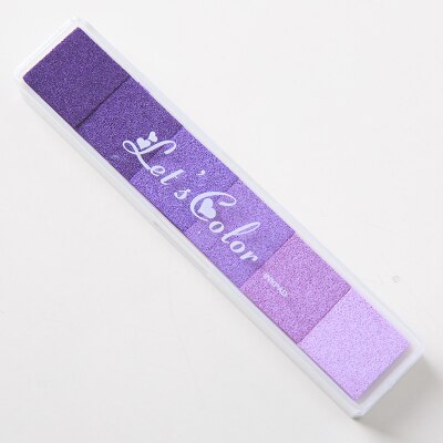 Tampon encreur pour peinture au doigt, 6 couleurs, dégradé de couleur bonbon, coréen: Purple