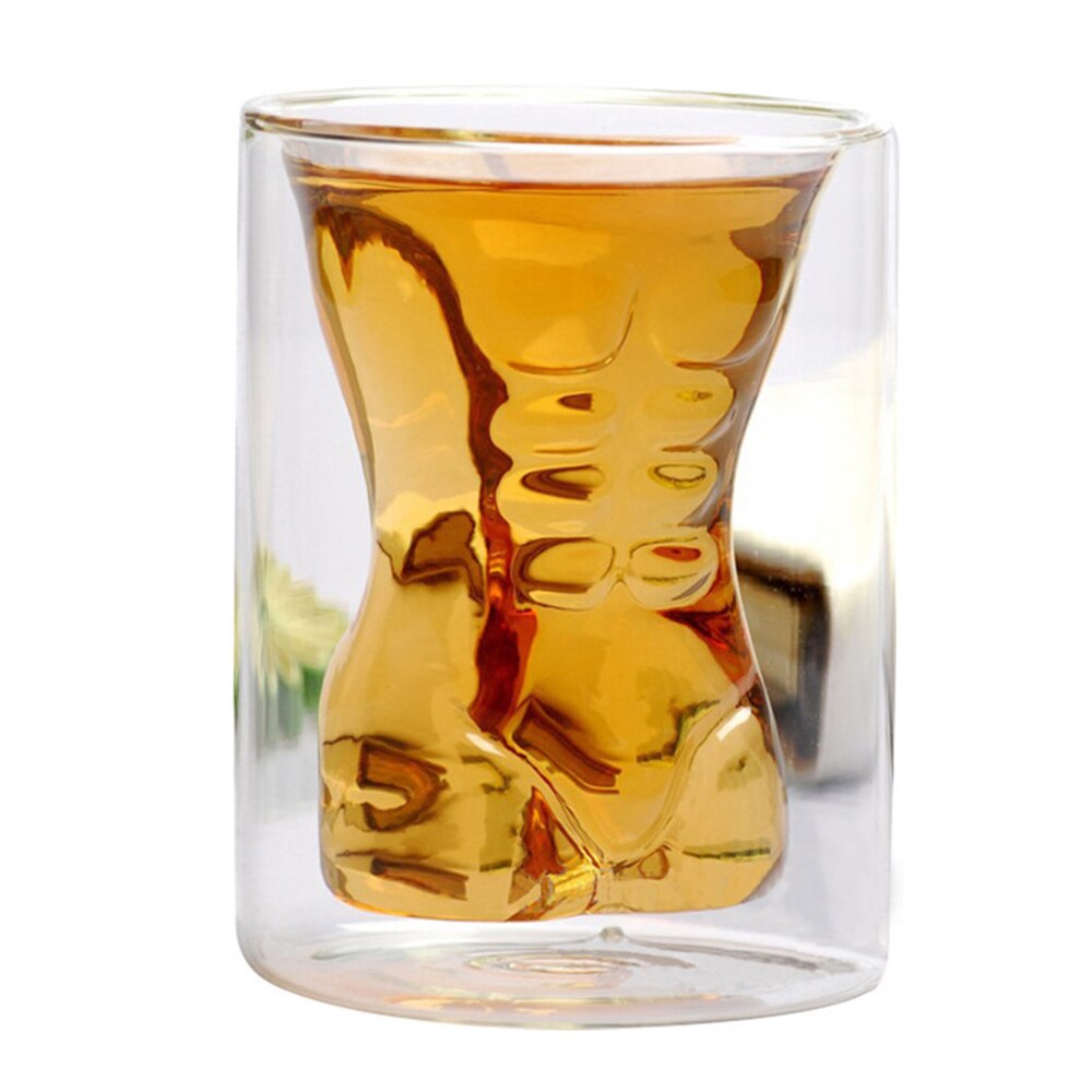 Rose dobbeltvægs glas kop vin whiskyglas gennemsigtig kop 180ml til whisky brandy vin vodka øl cocktail kop: B