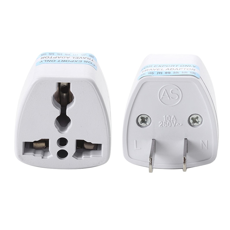 Universal US To EU Conversion Plug 3 Hole 2Pin Universal Conversion Power Socket White Travel Conversion Plug