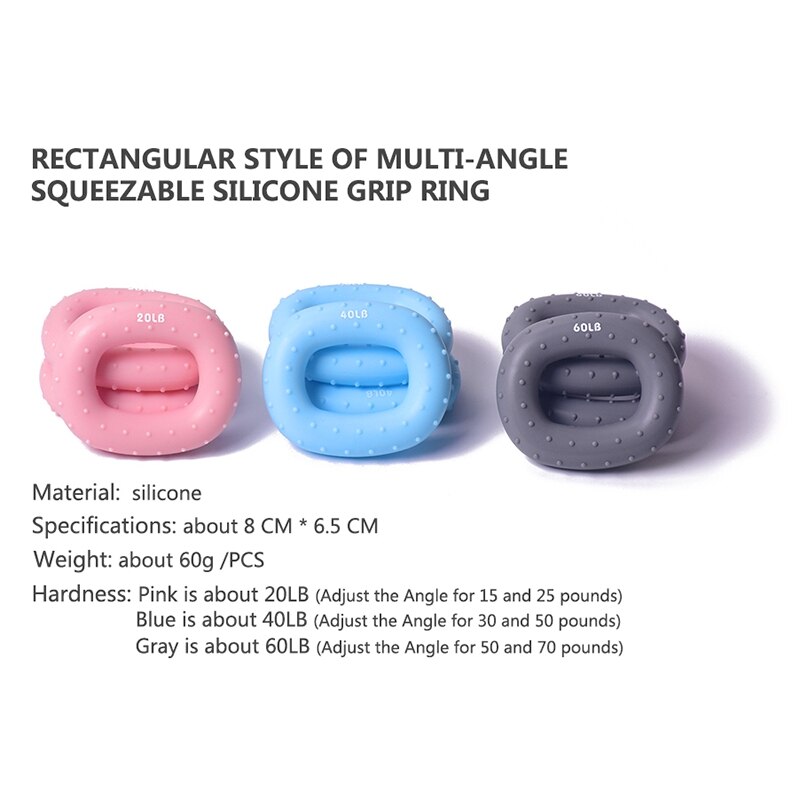 3Pcs Hand Gripper Trainer Finger Exerciser Forearm Hand Carpal Expander Dynamometer Grip Trainer Rings Set