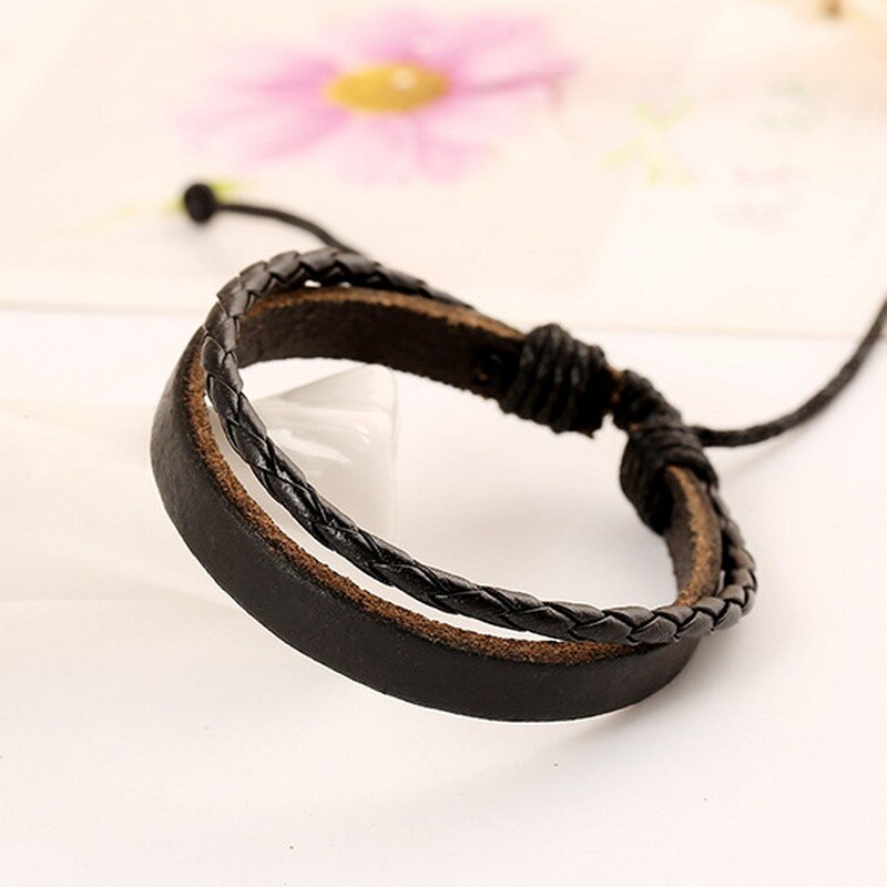 Gute Preis! Frauen Männer Armbänder Reine Hand Weben Leder Armband Einstellbar Armband Männer Schmuck: B017111