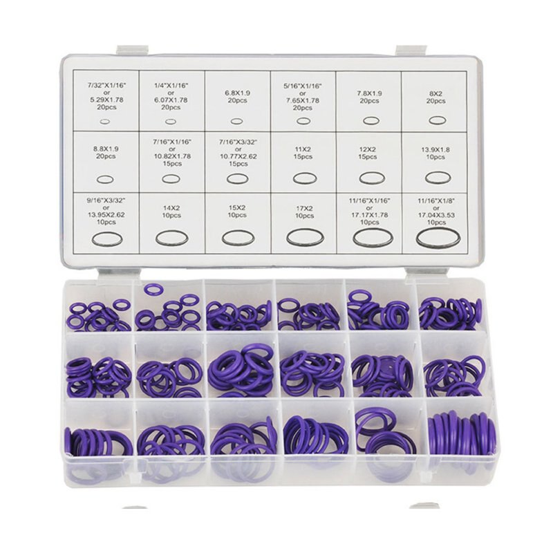 18 Grid 270pcs Rubber O Apron Automotive Air Conditioning Compressor Seals Durable O-Ring Repair Box