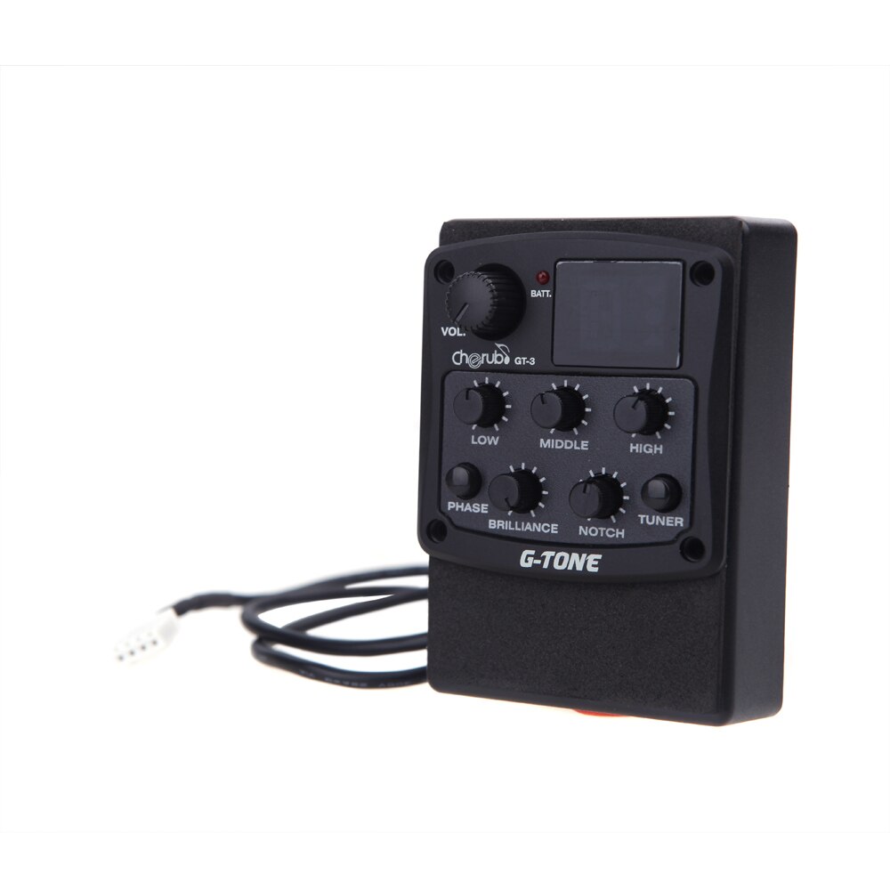 Cherub GT-3 G-Tone 3-Band Eq Akoestische Gitaar Voorversterker Piezo Pickup Lcd Equalizer Met Tuner