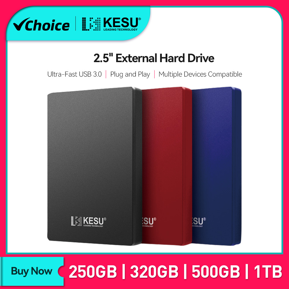 Kesu hdd 2.5 -tommers bærbar ekstern harddisk 250gb 320gb 500gb 1tb usb 3.0 lagringskompatibel til pc mac stasjonær macbook